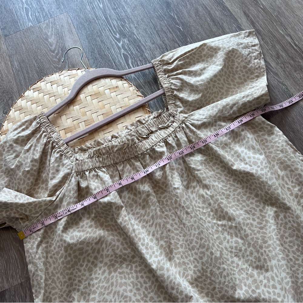 Gap Leopard Print Flutter Sleeve Blouse Square Ne… - image 5